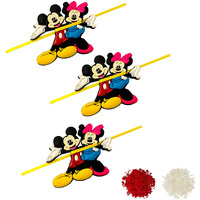 Flavouredlove Mickey Mouse And Minnie Mouse Boys Stylish Kids Children Rakhi For Rakshabandhan (Pack Of 3, Kids 005)