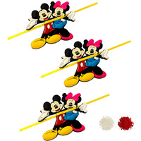 Flavouredlove Mickey Mouse And Minnie Mouse Stylish Boys Kids Children Rakhi For Rakshabandhan (Pack Of 3, Kids 005)