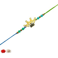 Fure Multi-Colour Crowned Bro Rakhi (Roli-Chawal Included) For Brothers & Children