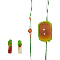 Mehrunnisa Set Of 2 Handmade Burger & Basketball Rakhis For Kids With Roli & Chawal (Rak1093)