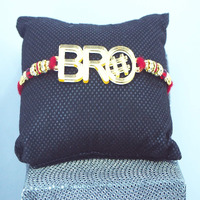 Ubuntu Raksha Bandhan Festival Rakhis For Brothers/Exclusive Gold Rakhis For Loving Bro (Gold-Mirror)