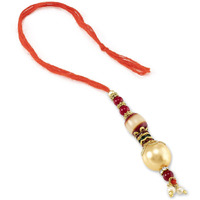 Peora Lumba For Bhabhi Women's Rakhi Beautiful Beads Dangling Raksha Bandhan Special Rakhi