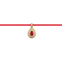 Dishis 18K Yellow Gold Pendant Rakhi For Brother And Bhabhi