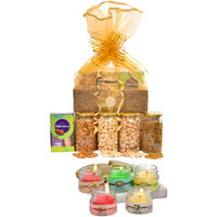 Nutri Miracle Rakhi Dry Fruits & Candle Gift Hamper For Loved Ones And Friends