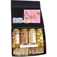 Nutri Miracle Dry Fruits And Chocolates Rakhi Gift Hamper For Brother |Mixed Nuts Combo Box With Rakhi, Roli, Chaval, Tika