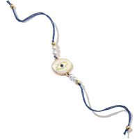 Salty Mens Guardian Gaze Pearl Evil Eye Designer Thread Rakhi | Raksha Bandhan Stylish Moli Dora Rakhi | Symbol Of Sibling Love & Protection