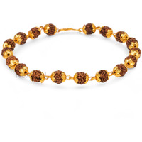 Nexsoul Classic Rudraksha Bracelet For Men | Premium Panchmukhi Rudraksha Rakhi | Gold Plated Men's Bracelet | Spiritual Jewellery | Shivyana Enterprises