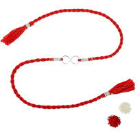 Roovi Pure 925 Sterling Silver Infinity Rakhi For Brother | Roli Chawal | Rakhi Gift Men & Boys | Authenticity Certificate With 925 Stamp