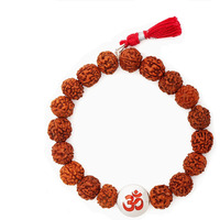 Meenakari Heritage Jewellery Pure 925 Sterling Silver Om Coin Rudraksha Stretchable Bracelet/Rakhi Set For Brother With Roli Chawal And Rakshabandhan Greeting Card For Brother/Boys/Men/Unisex