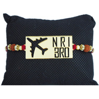 Ubuntu  Rakshabandhan Rakhis For Lovely Brother/Reflective Mirror Acrylic Gold Rakhis / (Pack Of - 1)-(Gold Mirror) (Nri Bro)