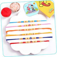 Craftvatika Design Evil Eye Rakhi Set Of 6 For Brother, Rakhi Set For Bhaiya, Boy, Men, Girls, Sisters, Kids Rakhis For Rakshabandhan With Gift For Home Decor