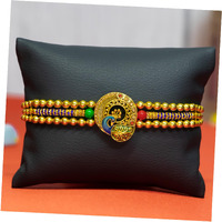 Canton Rakhi For Brother, Pack Of 1 For Brother With Greeting Card (Design-1, Pack Of 1 Rakhi)