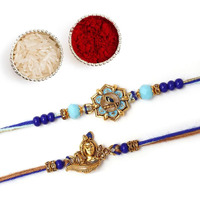 The Purple Tree Morpankhi Krishna Rakhi For Bhai (Pack Of 2), Handmade Rakhi For Brother, Rakshabandhan Gift For Bhai, Best Rakhi For Bhaiya