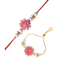Great Art Floral Designer Rakhi For Bhaiya Bhabhi Rakshabandhan Bracelet Rakhi Set,Home Dcor And Wooden Cutout-2024-7