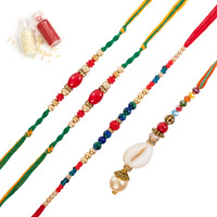 To The Nines Bhaiya Bhabhi Rakhi Set With Rakhi For Kids Greeting Card & Tilak Material