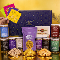 Healthy Treat Khushiyan Rakhi Gift Hamper | Roasted Snacks, Berries, A Pair Of Rakhii, Roli Chawal, Stickers | Rakhi's Gift For Brother And Sister | The Ultimate Assorted Raksha Bandhan Gift Hampers