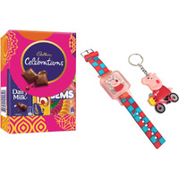Cluze Fun Rakhi Gift Combo For Kids - Light-Up Rakhi With Keychain And Chocolates