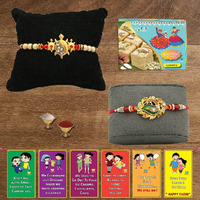 Bogatchi Rakhi With Sweets Combo | Rakhi Gift For Brother | Rakhi For Brother With Sweets | Rakhi Gift Hamper|Soan Papdi(200G) + Rakhi Set Of 2 +Roli Chawal + Free Rakhi Story Card |250Gsp1