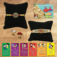 Bogatchi Rakhi With Sweets Combo | Rakhi Gift For Brother | Rakhi For Brother With Sweets | Rakhi Gift Hamper|Soan Papdi(200G) + Rakhi Set Of 2 +Roli Chawal + Free Rakhi Story Card |250Gsp11