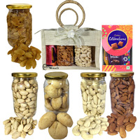 Nutri Miracle Raksha Bandhan Festival Dry Fruits And Chocolates Gift Box In Jute Bag | Rakhi Gift For Brother And Sister