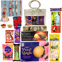 Nutri Miracle Rakhi And Chocolate Combo For Brother |Festive Eco Friendly Jute Carry Bag Gift Hampe