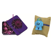 Skylofts Stylish 100Gms Chocolate Ractanguler Tin Gift Pack With Eraser Sharpner Rakhi For Kids Rakhi Gifts