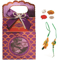 12Pcs Assorted Chocolates Paper Box With Rakhi Lumba Set For Brother Bhabhi Rakhi Gifts For Bhai Bhabhi