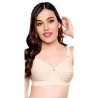 Trylo Women S Cotton T-Shirt Bra Women S Non-Wired Bra (Krutika Chiken_Skin_38E)