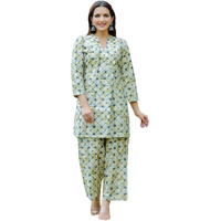 Gosriki Women's Rayon Blend Printed Ethnic Co-Ord Set (Ays Beige-Vks02-Gs_M_Beige_Medium)