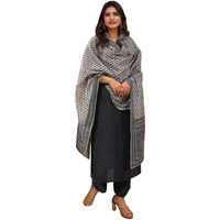 Gosriki Women's Rayon Viscose Solid Straight Kurta With Pant & Dupatta (Vardhan Black-Gs_S_Black_Small)