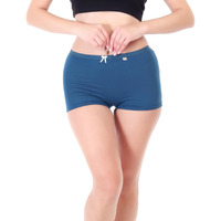 Xjarvis Ladybay Women's High Coverage Combed Cotton Stretch Boy Shorts Mid Waist Seamless Brief Boxer Underwear Moisture Wicking Innerwear Super Soft & Breathable (Air Force Blue, Xl)
