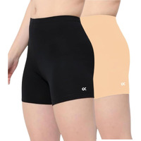Xjarvis Lucia Shorts For Women Stretchable, Yoga Shorts Soft, Squat-Proof & Breathable, Cycling, Running For Skin Fit Tights & Gym Short, Pack Of 2 (Black, Skin Xl)