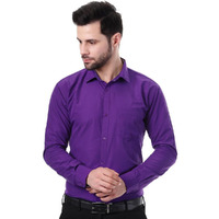 Xjarvis Austin Men's Cotton Blend Shirt |Slim Fit Formal Shirt With Pocket |Plain | Long Sleeve Spread Collar | Casual Wear Regular Fit Shirt, Pack Of 1 (Pastel Purple, Xl)