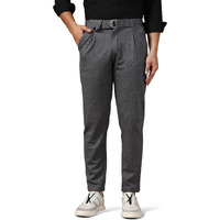 Toplot Men's Regular Casual Pants (Belt-Trouser-5173-Dark Grey-30)