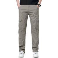 Toplot Men's Cotton Mid Rise Cargo Pants || Straight-Leg || Cargo Pant (Men-5212-Dolphin-36), Grey