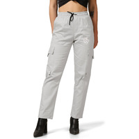 Toplot Cotton Multi-Pocket Cargo Pant For Women (Women-Up-Cargo-5178-Silver-30)