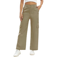 Toplot Cotton Multi-Pocket Cargo Pant For Women (Straight-Cargo-5191-Gold-36) Brown