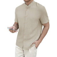 Toplot Men's Solid Regular Fit Shirt (Popcorn-Mandarin-5210-Cream-Xl_Cream