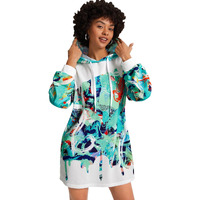 Toplot Women's Woolen Long Typographic Printed White Hoodie With Hooded Neck (T-Hoodie-5051-Rama-M)