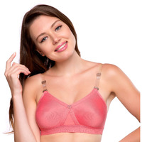 Trylo Alpa Strapless Women's Bra Hoisery Cotton C-Cup Coral 34
