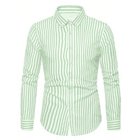 Toplot Shirt For Men || Mens Casual Shirts || Full Sleeve || Regular Fit || Striped (Strip-Shirt-5219-Pista-M)