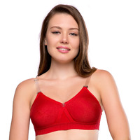 Trylo Alpa Strapless Women's Bra Hoisery Cotton D-Cup Red 32