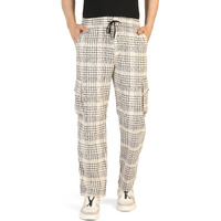 Toplot Men's Regular Casual Pants (Chex-Trouser-5208-Off 30_Off White