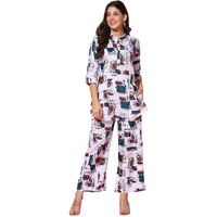 Toplot Co-Ord Set For Women (Collar-Pair-5134-White-S)