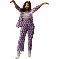 Gosriki Women's Chanderi Cotton Short Length Printed Co-Ord Set (Cst Purple Co-Ord-Nkl-Gs_M_Purple_Medium)