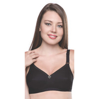 Trylo Women's Cotton T-Shirt Bra Women's Non-Wired Bra (Sarita_Black_34C)
