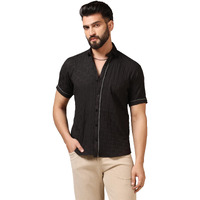 Toplot Men's Regular Fit Casual Shirt (Chatai-Shirt-5174-Black-M)