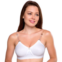 Trylo Alpa Strapless Women's Bra Hoisery Cotton E-Cup White 46