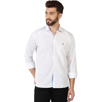 Toplot Men's Solid Slim Fit Cotton Blend Casual Shirt With Spread Collar & Full Sleeves (Plain-Shirt-5112-White-Xxl)