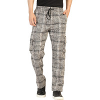 Toplot Men's Regular Casual Pants (Chex-Trouser-5208-Grey-28_Grey